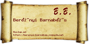 Berényi Barnabás névjegykártya