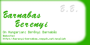 barnabas berenyi business card